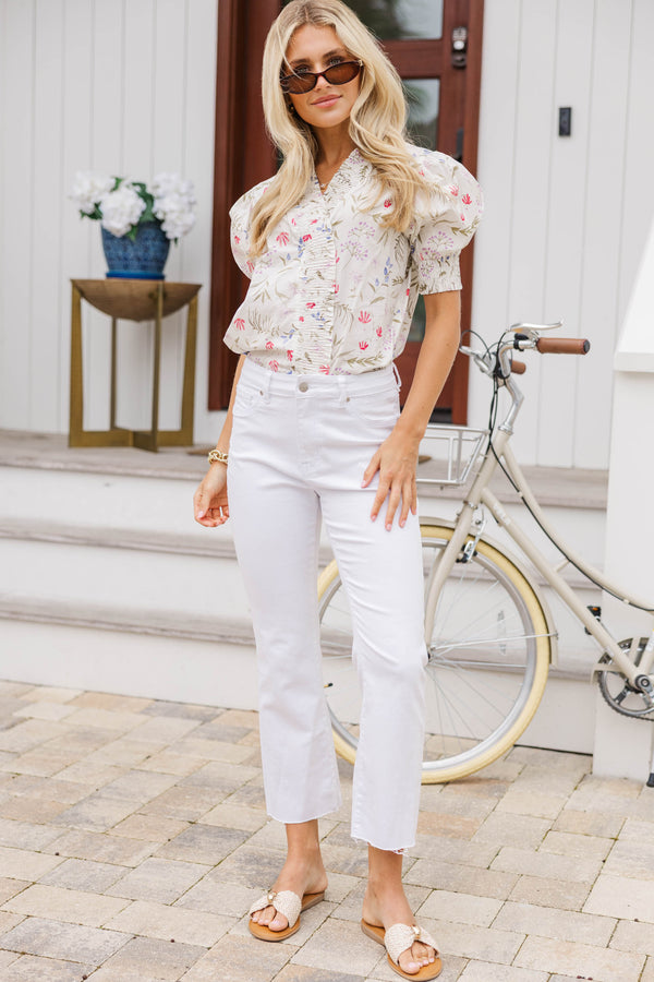 Feeling Your Best White Straight Leg Jeans