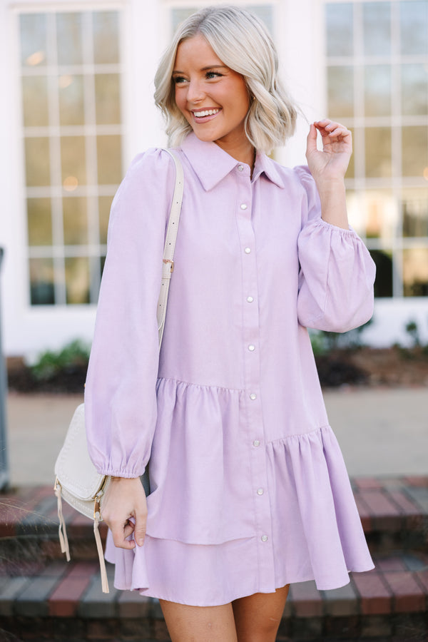 It's Your Place Lilac Purple Corduroy Button Down Dress, Large - The Mint Julep Boutique | Women's Boutique Clothing It's Your Place Lilac Purple Corduroy Button Down Dress, Large - The Mint Julep Boutique | Women's Boutique Clothing