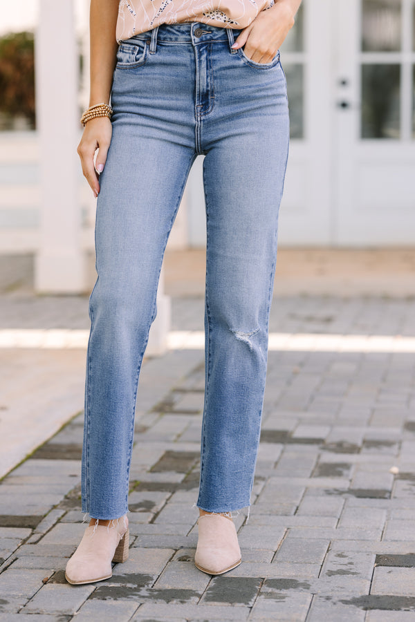 Hidden Jeans: Looking For You Medium Wash Straight Leg Jeans – Shop the Mint