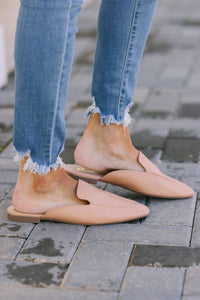 Official Business Beige Brown Flat Mules