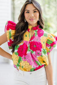 bold summer blouses, floral summer blouses, bright blouses, shop the mint 