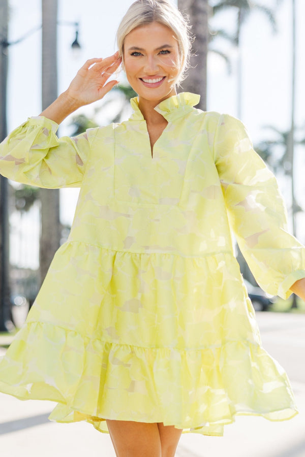 Always On My Mind Yellow Floral Babydoll Dress, X-Large - The Mint Julep Boutique