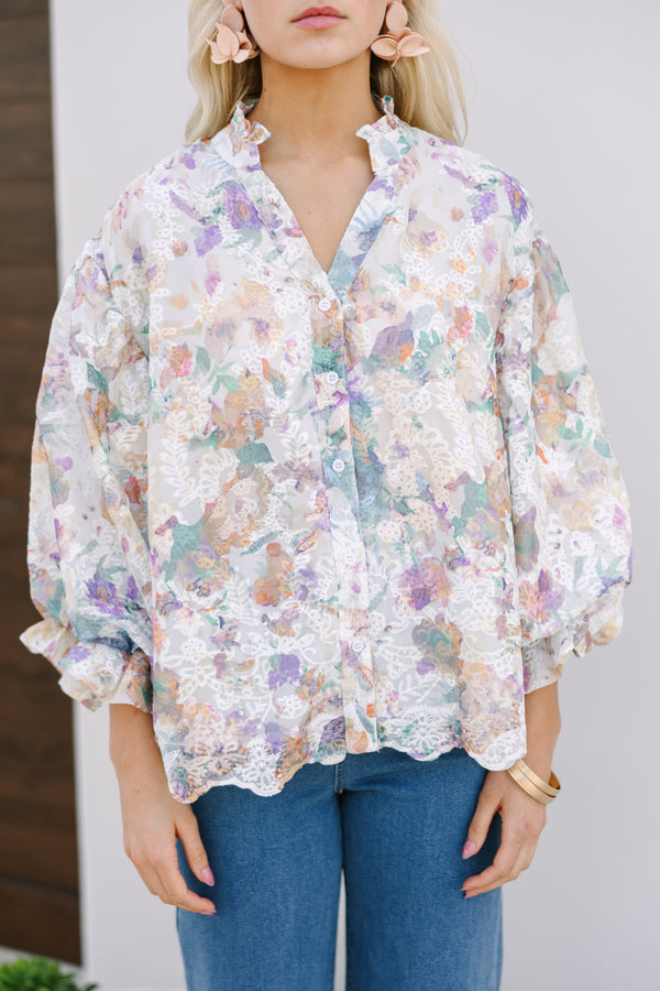 Fate: Know You Best Cream White Floral Blouse