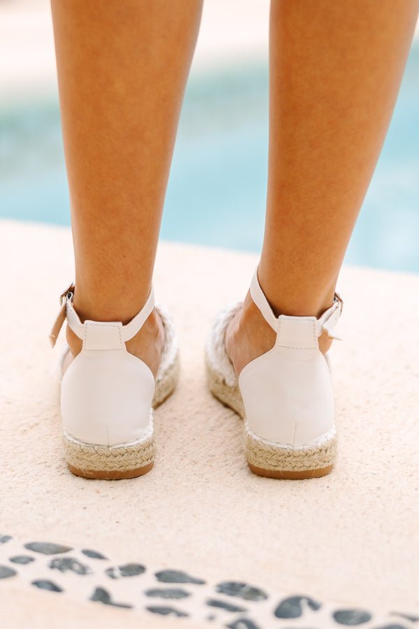 On Your Mind White Espadrille Flats