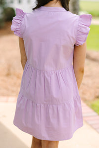 Girls: On The Move Lavender Purple Ruffled Babydoll Dress
