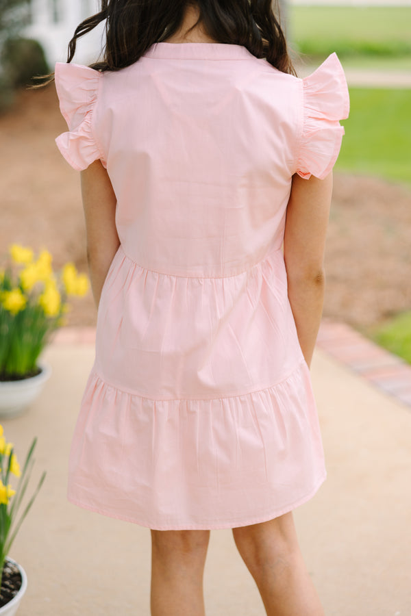 Girls: On The Move Light Pink Ruffled Babydoll Dress