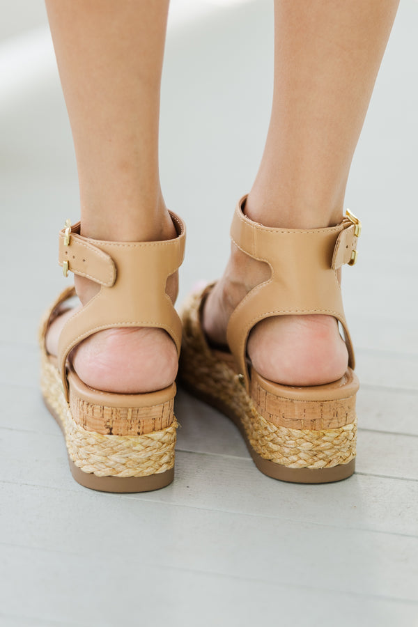 Back To The Dunes Natural Raffia Wedges