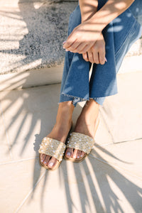 This Is Your Day Natural Pearl Embellished Sandals
