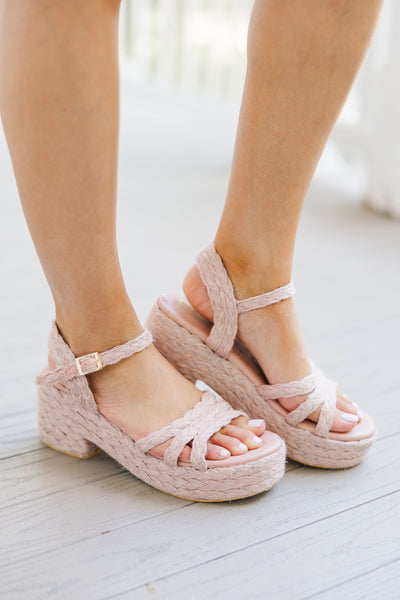 Matisse: Everyone's Watching Blush Pink Espadrille Platform Sandals – Shop  the Mint
