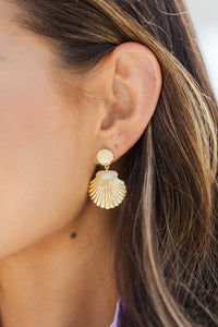 Last Chance Gold Shell Earrings