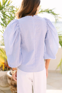 Can't Give You Up Blue Striped Blouse