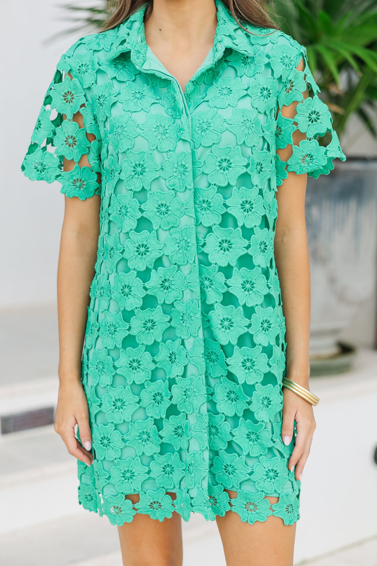 Daily Reminder Kelly Green Crochet Dress – Shop the Mint