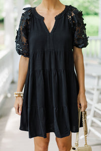 Top Of The Class Black Crochet Dress