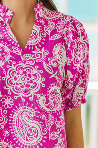 This Is It Pink Floral Blouse