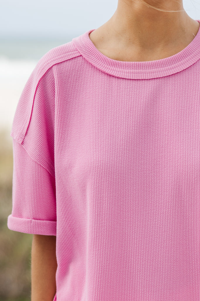 Never Better Pink Ribbed Top – Shop the Mint