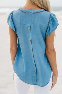 Simple Request Chambray Blue Top