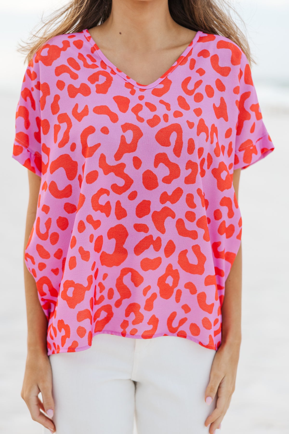 Lacey Pink Leopard Top