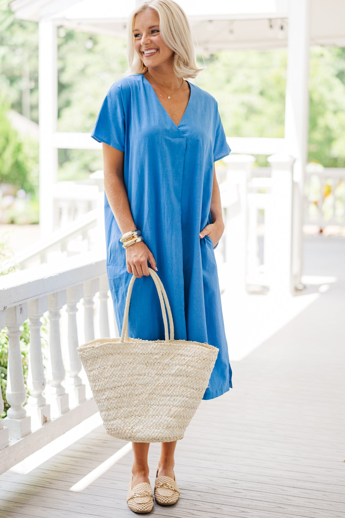 cotton t shirt midi dress Quick Responses Blue T-shirt Dress, Small - The Mint Julep Boutique Style:SP26112 Featuring a relaxed fit plus size Schnittmuster Women's Linen-Blend Drop-Waist Maxi