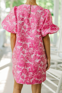 Show Time Pink Floral Jacquard Dress