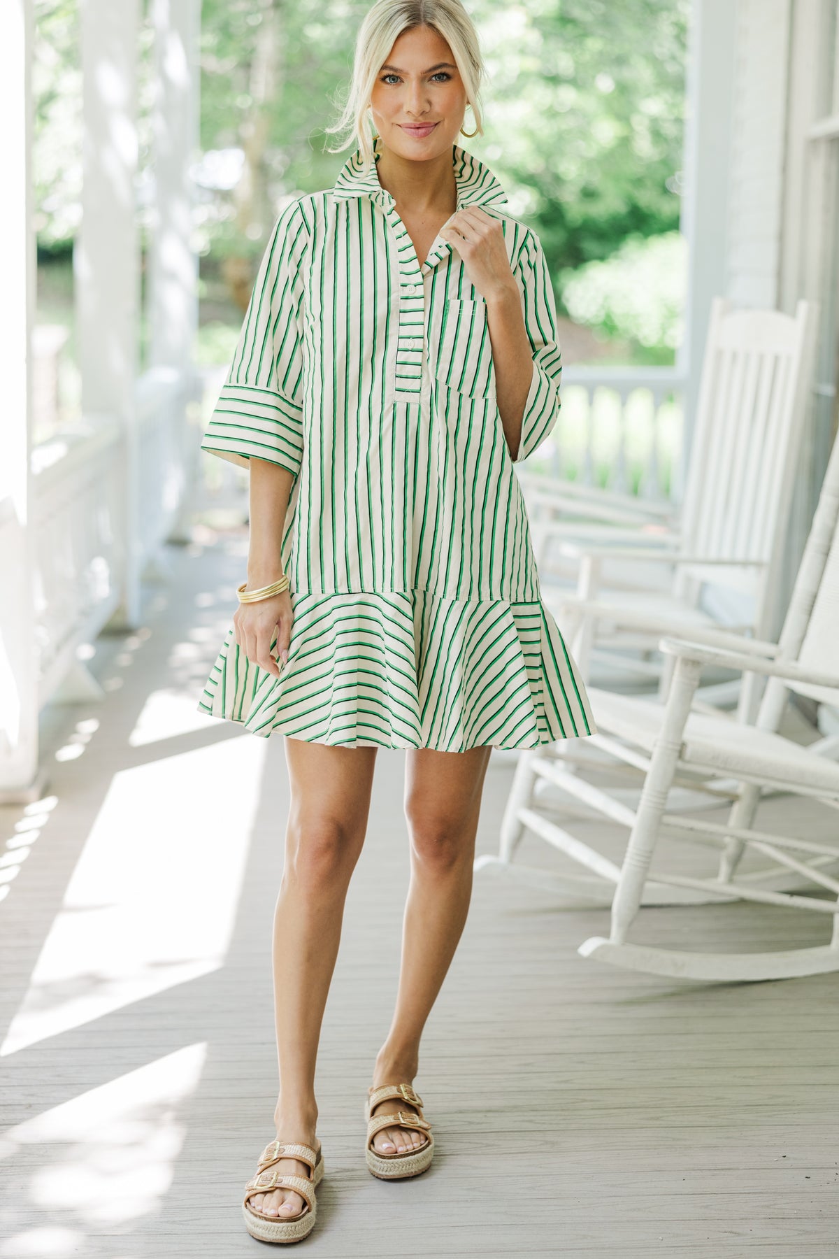 Sunday Stroll Green Striped Dress Shop the Mint Sunday Stroll Green Striped Dress Shop the Mint