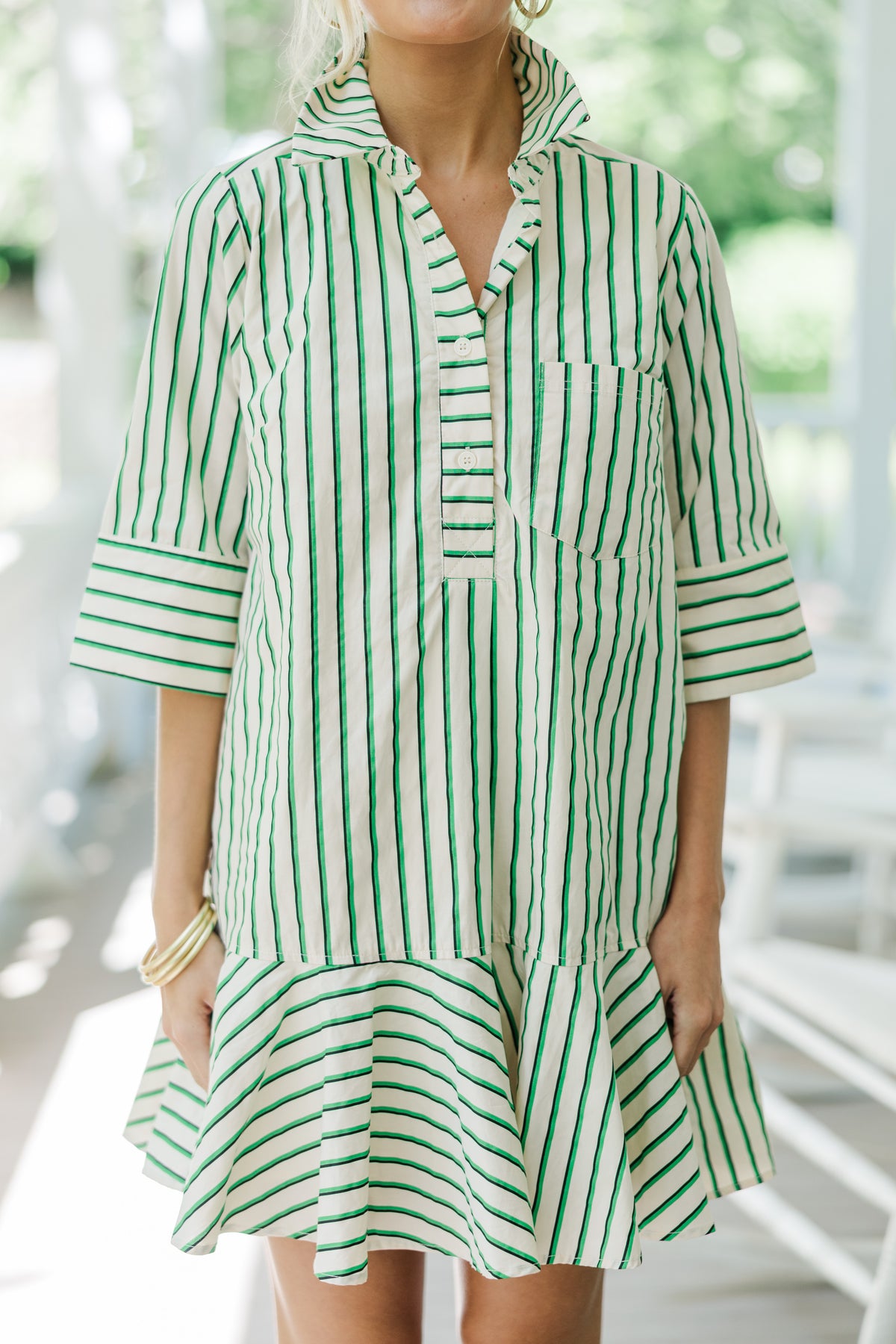 Sunday Stroll Green Striped Dress – Shop the Mint