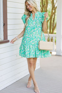 Tell Your Truth Green Floral Dress