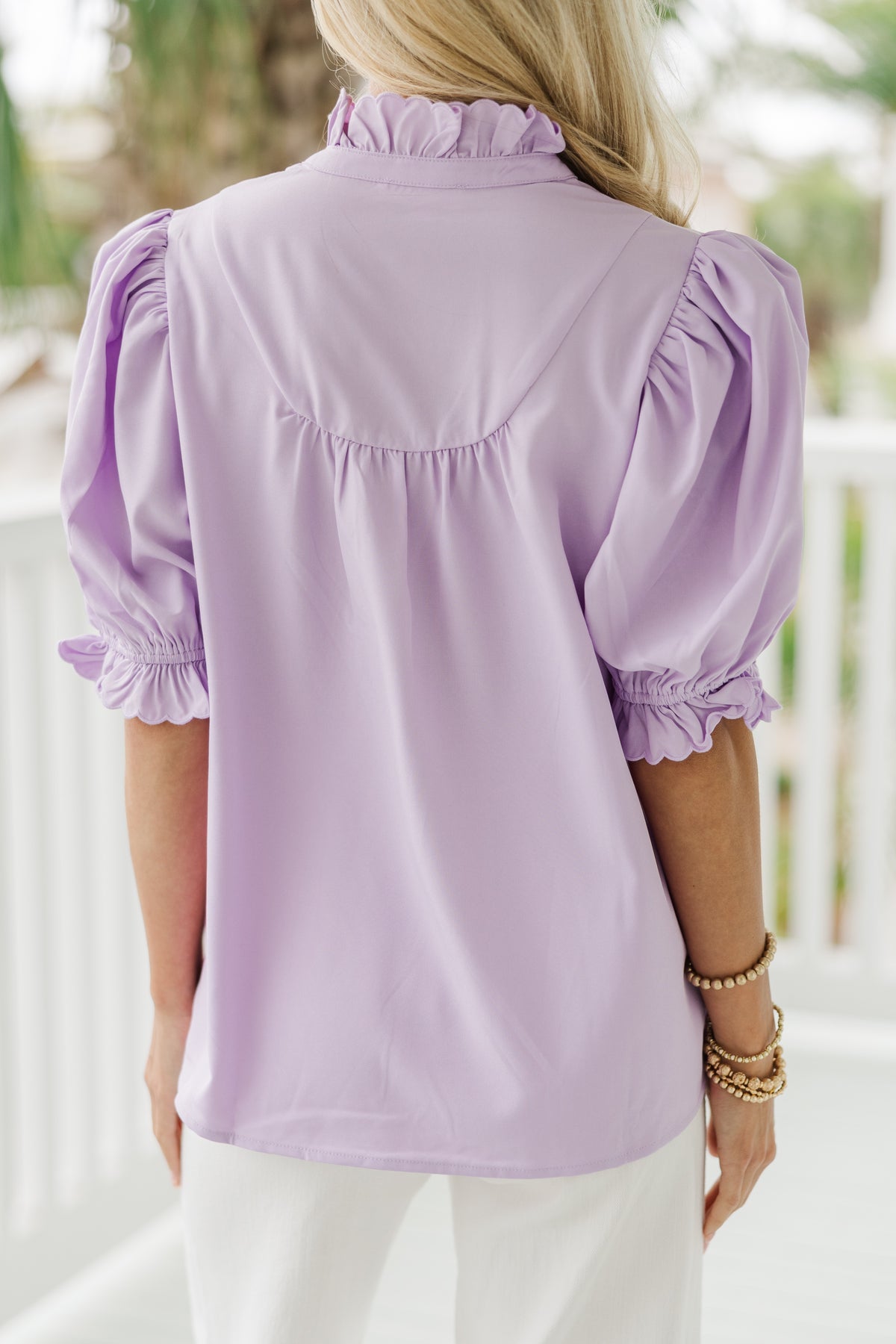 Pruple Ruffland All For You Lavender Purple Ruffled Blouse – Shop the Mint