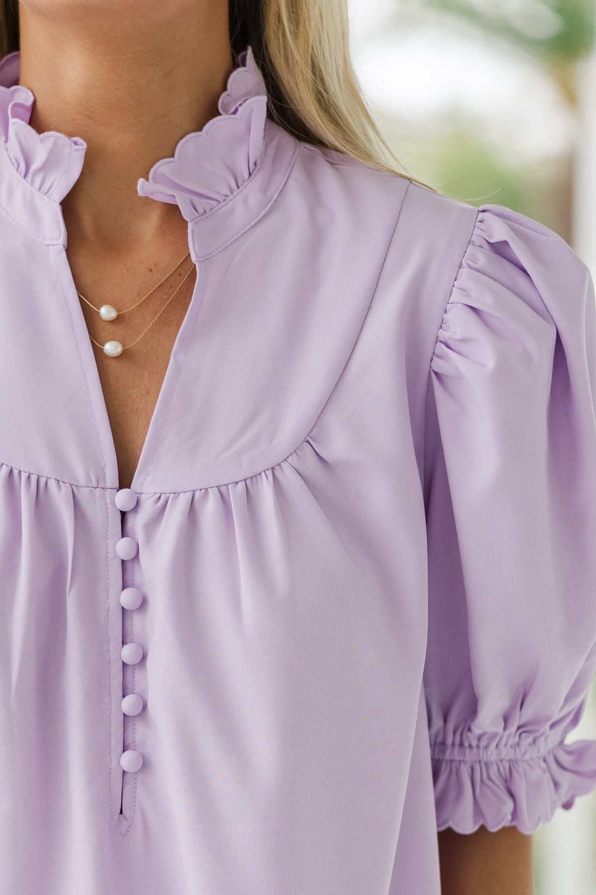 Pruple Ruffland All For You Lavender Purple Ruffled Blouse – Shop the Mint