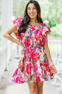 Open Your Heart Pink Floral Dress