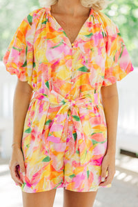 Make It Yours Pink Watercolor Floral Romper