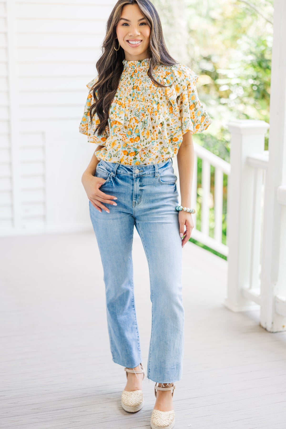 All The Fun Yellow Ditsy Floral Blouse – Shop the Mint