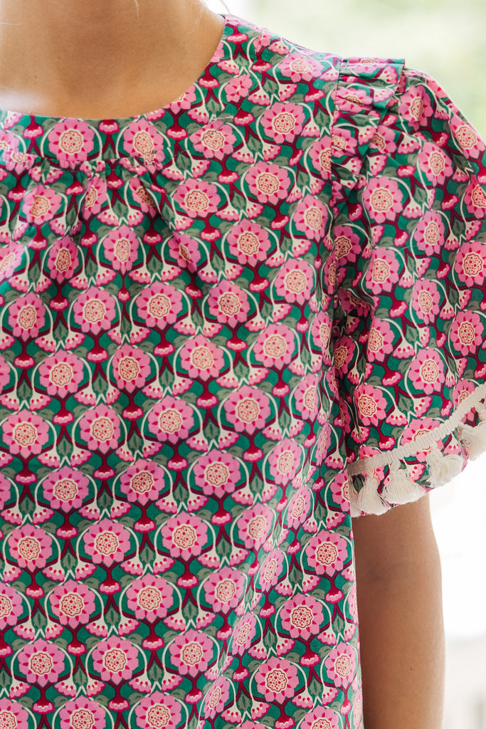 Time For Me Pink Abstract Blouse – Shop the Mint