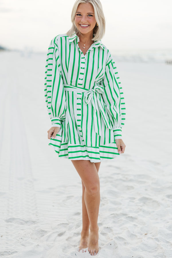 Moving On Green Striped Dress Shop the Mint Moving On Green Striped Dress Shop the Mint