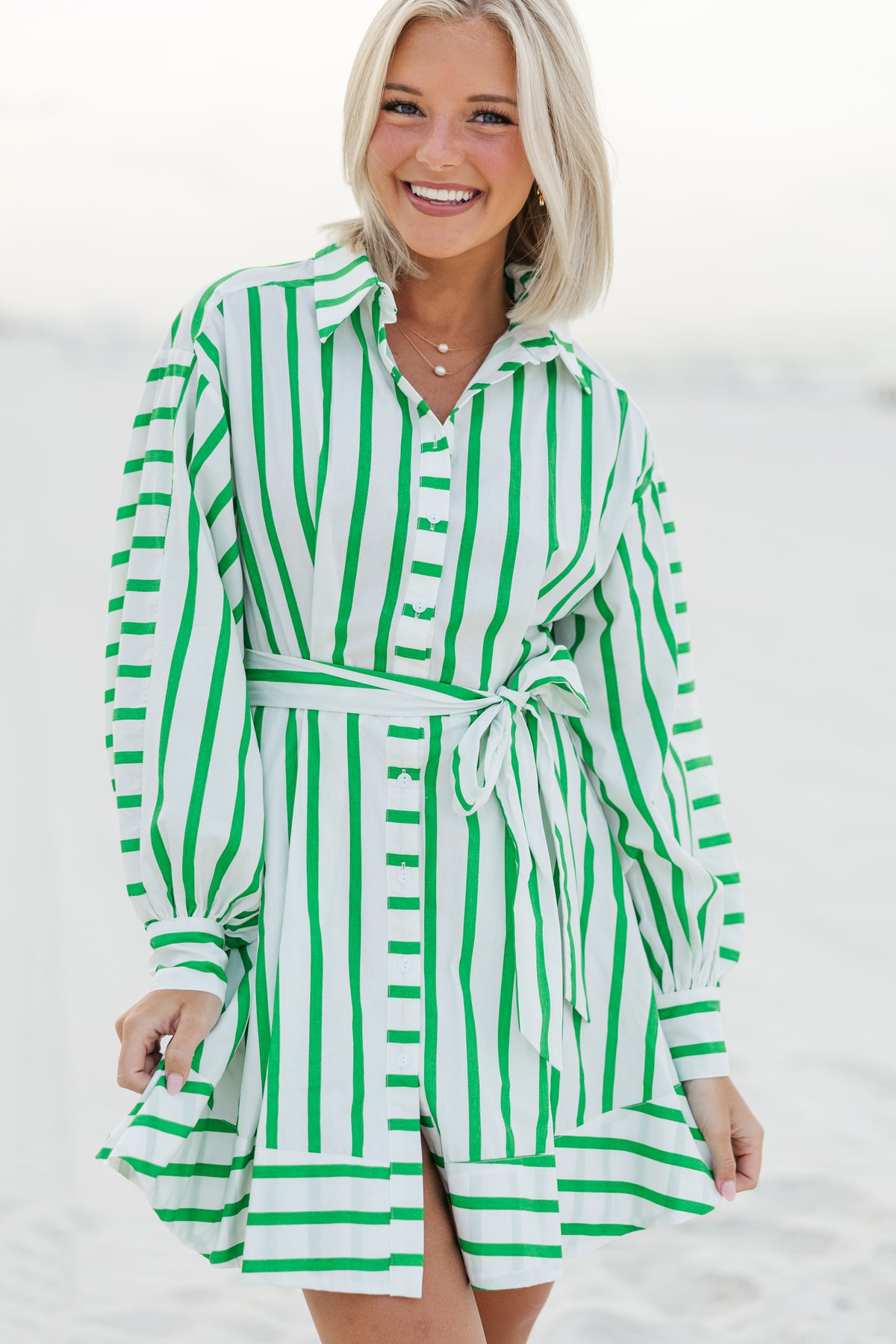 Moving On Green Striped Dress – Shop the Mint