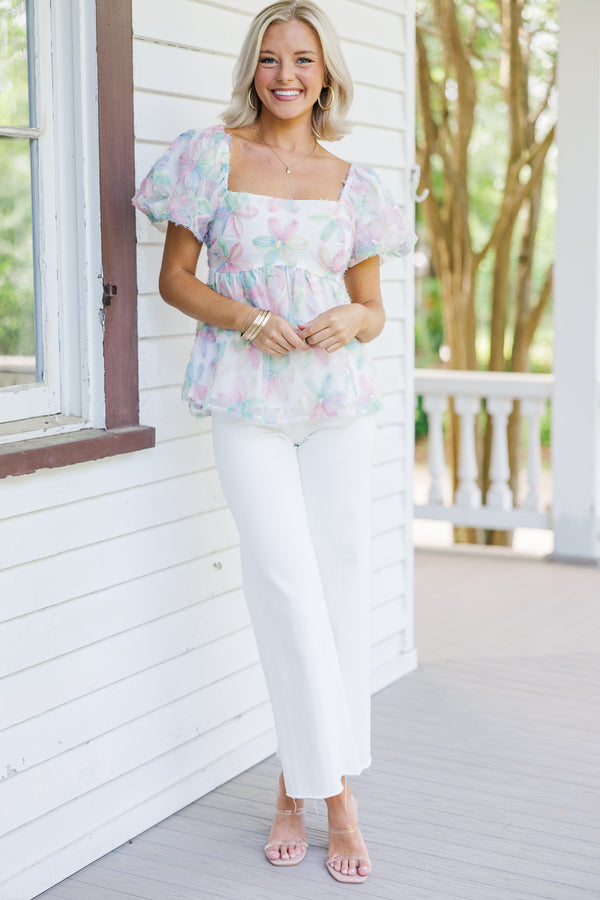 Dreaming Of Better Days Pink Textured Blouse