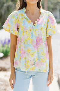 With Love And Joy Yellow Floral Blouse