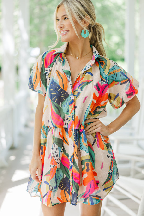 Take Your Word Peach Tropical Dress – Shop the Mint