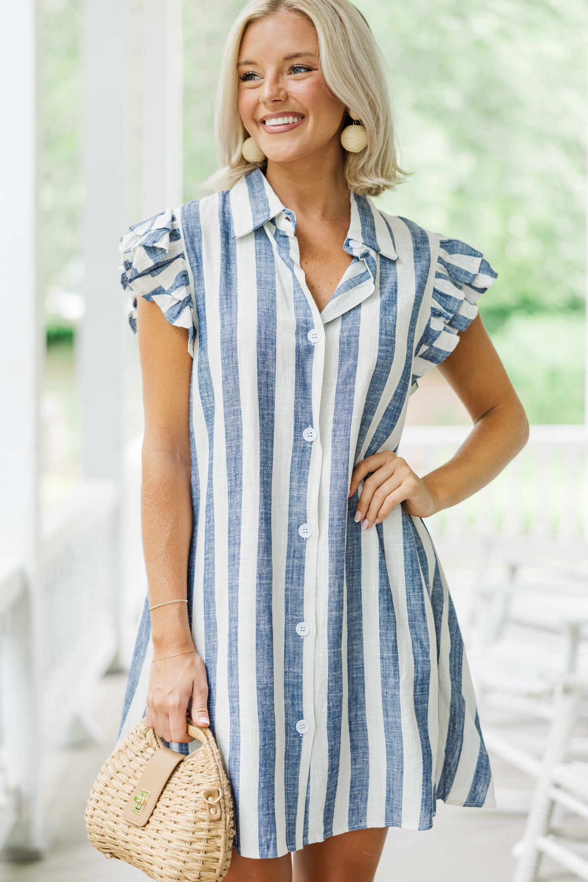 Your Chance Navy Blue Striped Dress – Shop the Mint