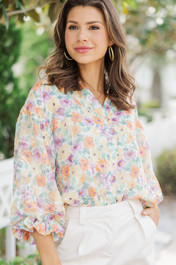 Fate: Talk Of The Town Orange Floral Blouse