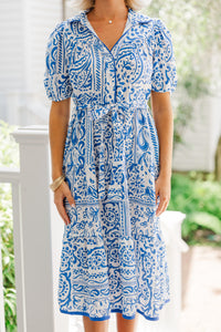 On Your Mind Blue Paisley Midi Dress