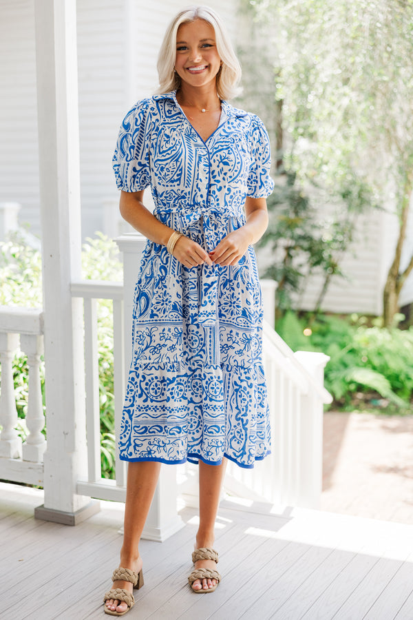 On Your Mind Blue Paisley Midi Dress Shop the Mint On Your Mind Blue Paisley Midi Dress Shop the Mint