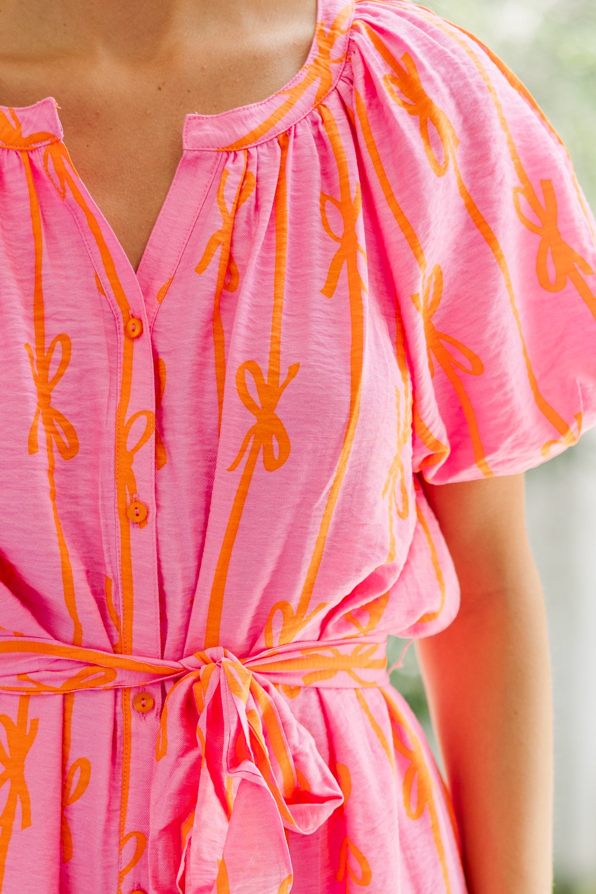 All Tied Up Bubblegum Pink Bow Print Dress – Shop the Mint