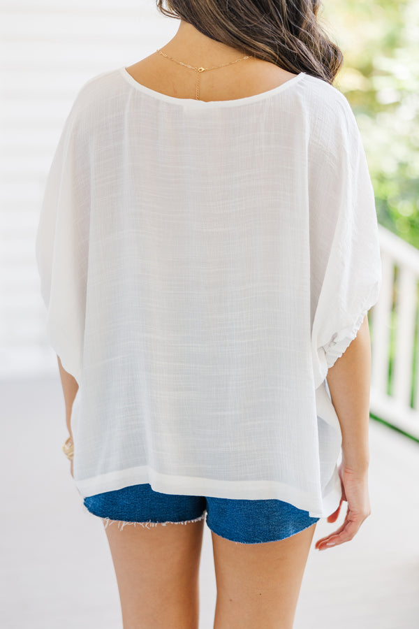 Easy Situations White Batwing Blouse