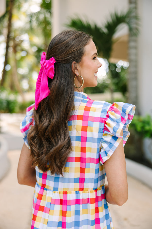 hot pink bow, textured bow, cute bows, hair accessories