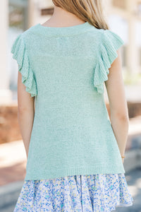 Girls: Certain Joy Mint Green Knit Top