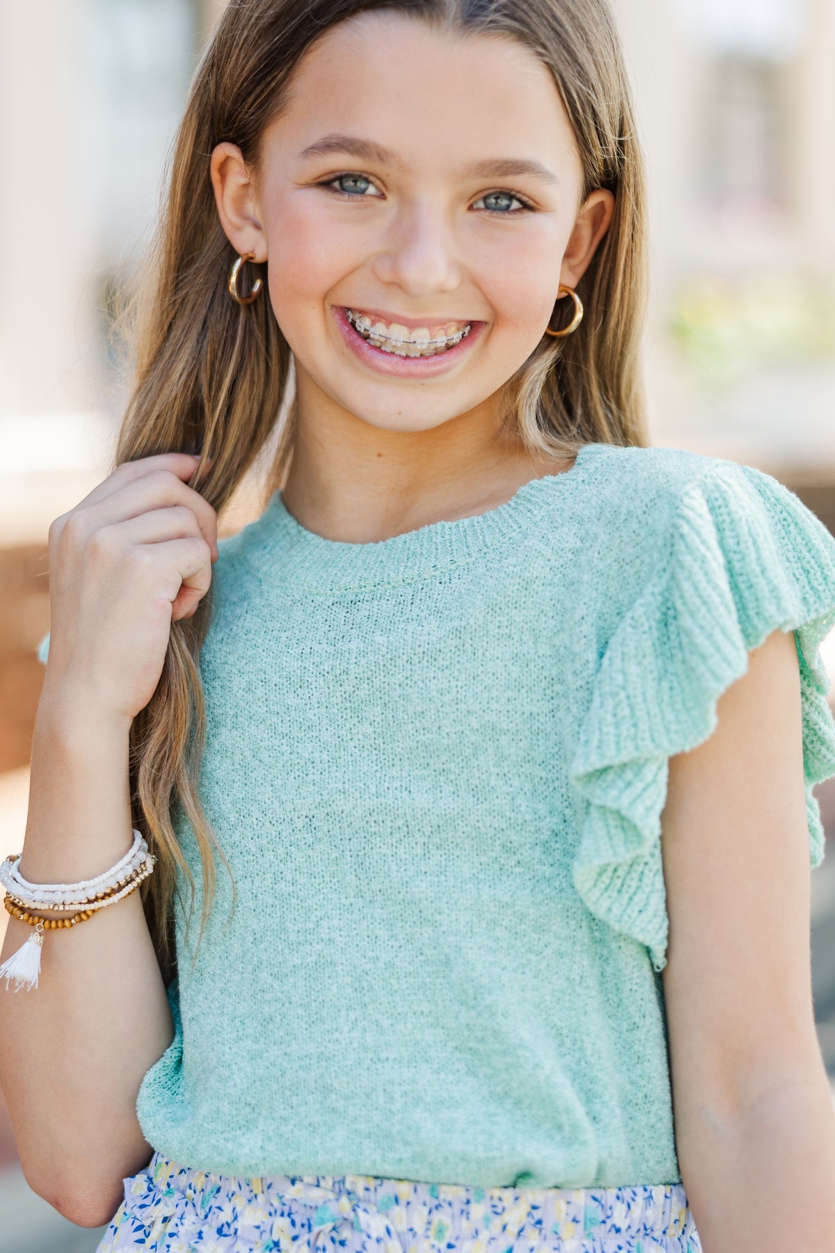 Nadine Knitted Top Mint Green