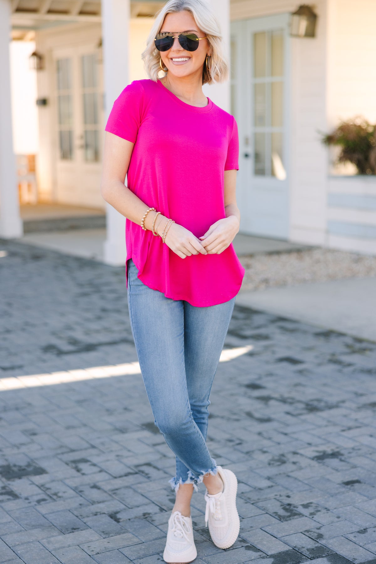 Let's Meet Later Fuchsia Pink Top – Shop the Mint