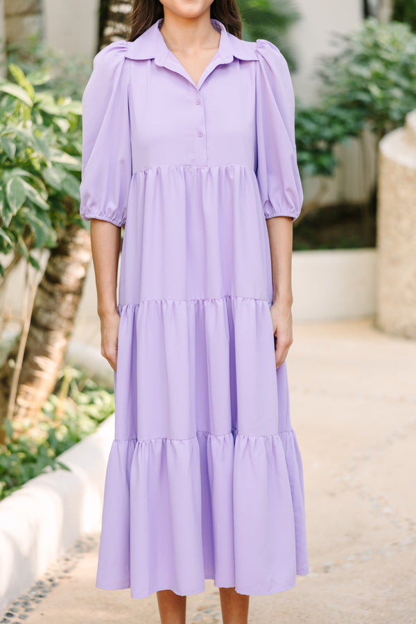 LAVENDER KNIT MINI DRESS - PURPLE