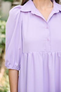 Love Found Lavender Purple Tiered Midi Dress