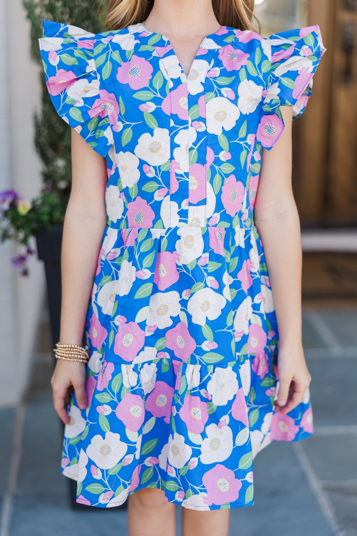 Girls: At This Time Blue Pink Combo Floral Dress – Shop the Mint